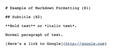 markdown formatting markdown formatting