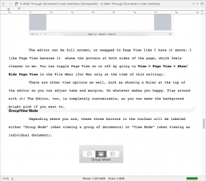 Scrivener - Scrivenings View
